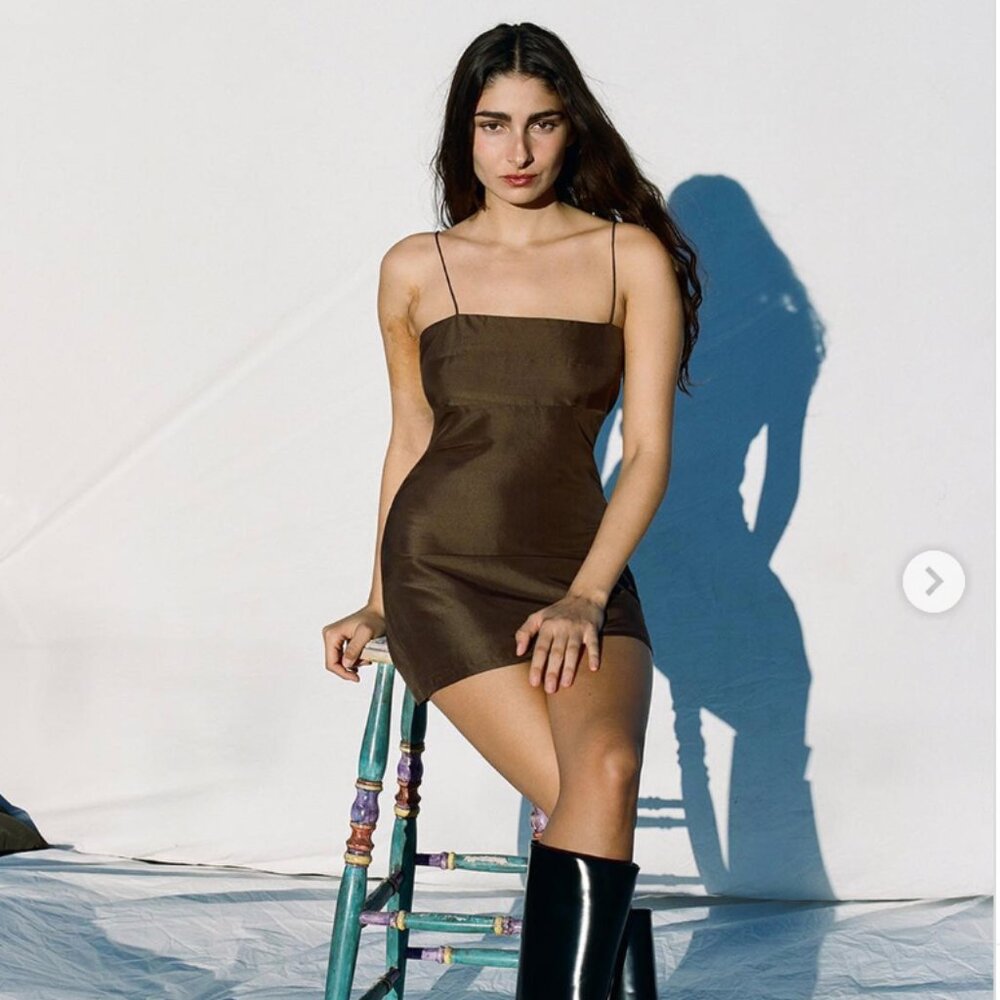 realisation par chirsty mini dress brown